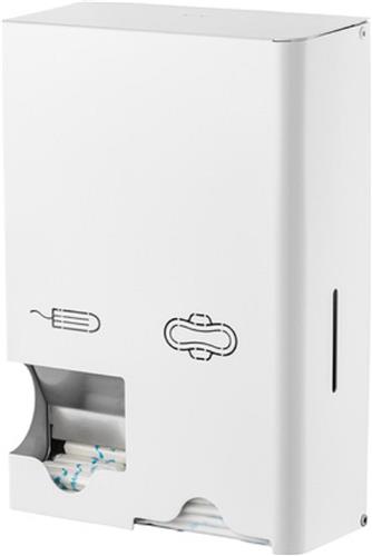 Dameshygiënedispenser MediQo-line klein RVS wit