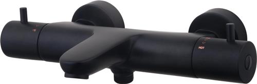 Wiesbaden Caral Thermostatische Badmengkraan 15 cm. - Mat Zwart