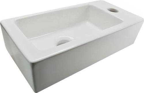 Wiesbaden Rhea fontein - 36.5x18x9cm - rechts - keramiek - glans wit