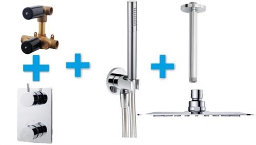 Wiesbaden Regendouche - Type 121 - Inbouw - Complete set - ø 30 cm ufo