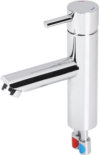 Differnz Wastafelkraan Recht  Mengkraan  Koud en Warm  Toiletkraan  Chroom