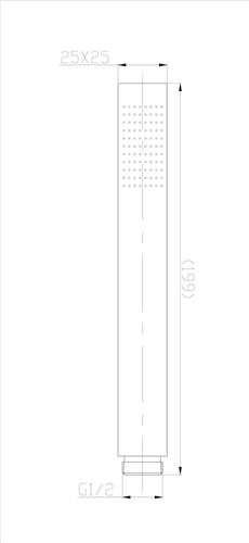 Wiesbaden Rombo Staafhanddouche - RVS