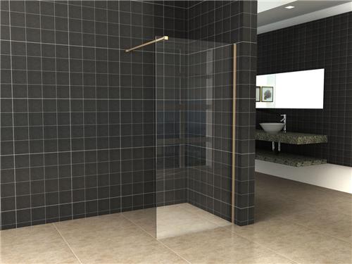 Wiesbaden Slim Profielset met Stabilisatiestang 120 cm. - Goud Look - Geborsteld Messing