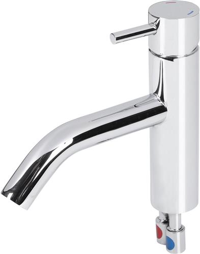 Differnz Wastafelkraan - Mengkraan - Gebogen Kraan - Koud/Warm - Chroom