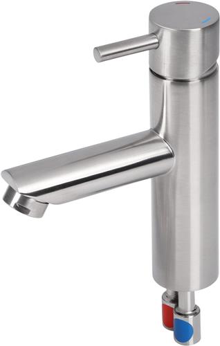 Differnz Wastafelkraan Recht  Mengkraan  Koud en Warm  Toiletkraan  Mat Chroom