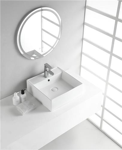 Wiesbaden Larx wastafel 46x46x16cm wit