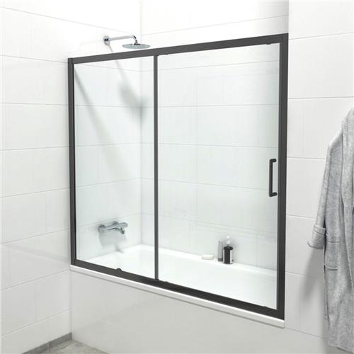 Saniclass ID06 Quick Fit Badwand - 2-delige schuifdeur - 170x150cm - Veiligheidsglas - Anti kalk - Mat zwart