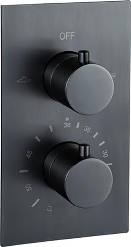 Fortifura Calvi Thermostatische Inbouwkraan - inbouwdeel - Geborsteld Gunmetal PVD