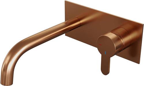 Wastafelkraan Inbouw Brauer Copper Edition B4 Coldstart Mengkraan Rond Geborsteld Koper PVD 1 Greeps met Achterplaat