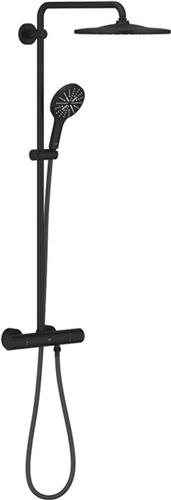 Grohe Rainshower douchesysteem thermostatisch met handdouche 3 straalsoorten phantom black
