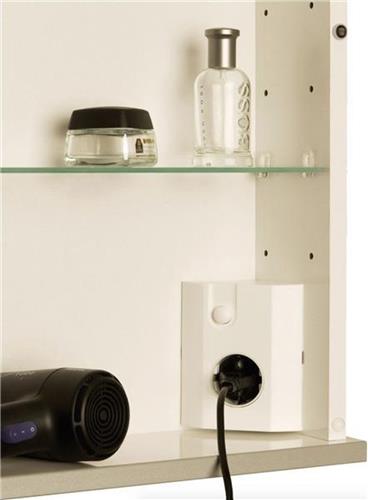 Go by Van Marcke Entro spiegelkast - 50x74x14cm - met verlichting - 1 stopcontact - MDF wit