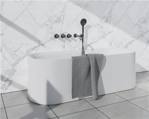 Fortifura Nebbio Badcombinatie-set - thermostaatkraan - inbouwdeel - 2x uitbreiding inbouwdeel - wandaansluitbocht - metalen doucheslang - ronde handdouche - uitloop - gunmetal