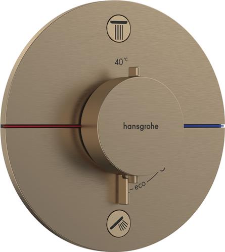 Hansgrohe Showerselect Comfort S thermostaat - inbouw - 2 functies - zekerheidscombinatie toepasbaar bad/vul combinatie - brushed bronze