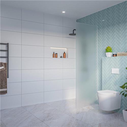 Fortifura Galeria Inloopdouche - mat glas - 70x200cm - 8mm - nano - blind inbouw profiel