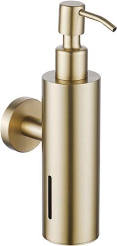 Fortifura Calvi zeepdispenser - wand - rond - Geborsteld Messing PVD (Goud)