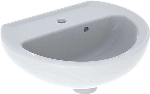 Geberit Bastia Fontein - 40x33x15.5cm - kraangat - asymmetrische overloop - glans wit