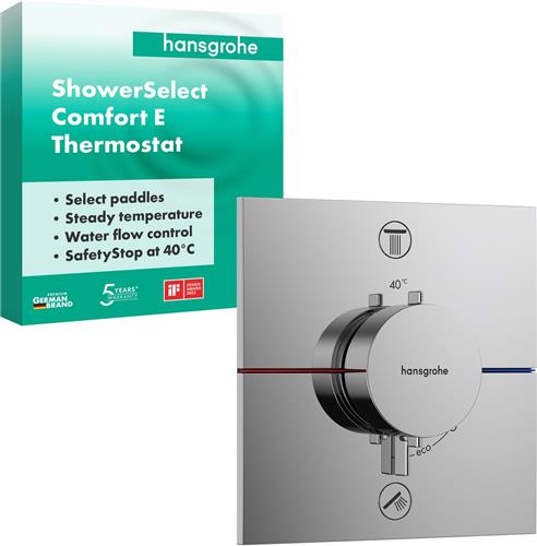 Hansgrohe ShowerSelect Comfort - Thermostatische inbouwkraan, voor 2 functies, chroom 15572000