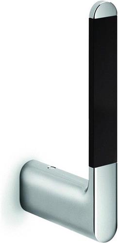 Nemo Stock Scura reserverolhouder wandmontage 170 x 20 x 80 mm messing verchroomd zwart soft touch