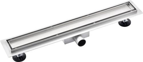 Fortifura Galeria douchegoot - 140cm - met tegelrooster - met vloerflens - Geborsteld RVS PVD (RVS)