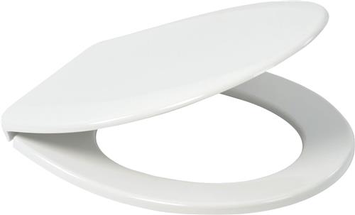 Plieger Economy+ Toiletbril - Universele vorm WC Bril - Thermoplast - Wit - Met Deksel - RVS Bevestiging