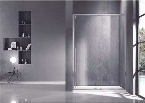 Saniclass Neptune douchedeur - Schuifdeur  120x200cm  Gepolijst zilver