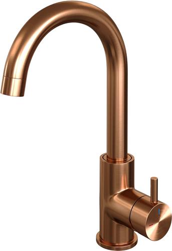 Brauer Copper Edition Wastafelmengkraan opbouw - hoog - draaibaar - ronde uitloop - model b - PVD - geborsteld koper