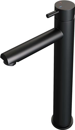 Brauer Black edition wastafelkraan opbouw verhoogd met type HD5 greep ColdStart mat zwart