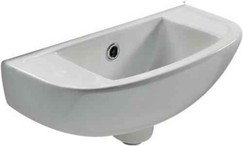 Nemo Spring Misto handwasbakje 450 x 215 mm porselein wit voorgeboord kraangat links of rechts met overloop