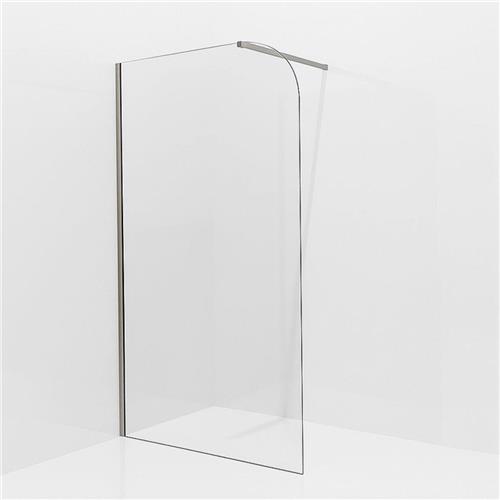 Fortifura Galaria Inloopdouche - 80x200cm - afgeronde glaswand - helder glas - wandarm - geborsteld RVS PVD (RVS)