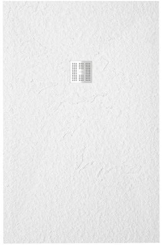 ZEZA Grade Douchebak - 100x90cm - antislip - antibacterieel - mineraalmarmer - rechthoek - mat wit