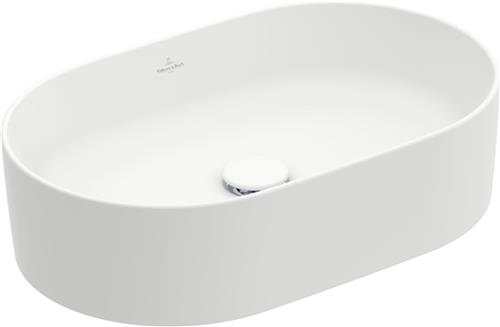 Villeroy & Boch Collaro opzetwastafel - ovaal 56x36cm - zonder overloop zonder kraangat ceramic+ stone white