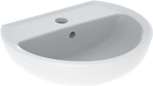 Geberit Bastia Fontein - rond - 50x41cm - kraangat - overloop - wit