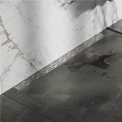 BRAUER DOUCHEGOOT MET OPSTAANDE RAND 90X7CM RVS