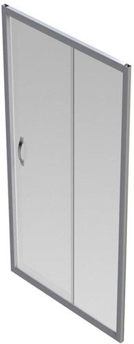 GO by Van Marcke Belo schuifdeur 100x190cm 6mm easy clean glas profielen aluminium verchroomd regelbaar 960-1010mm