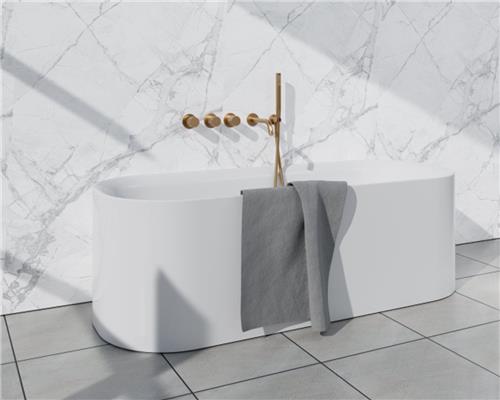 Fortifura Nebbio Badcombinatie-set - thermostaatkraan - inbouwdeel - 2x uitbreiding inbouwdeel - wandaansluitbocht - gladde doucheslang - staaf handdouche - uitloop - geborsteld messing