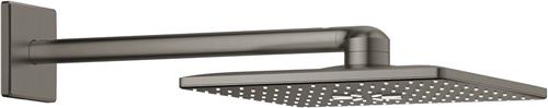GROHE Rainshower hoofddouche+arm vierkant hard graphite geborsteld