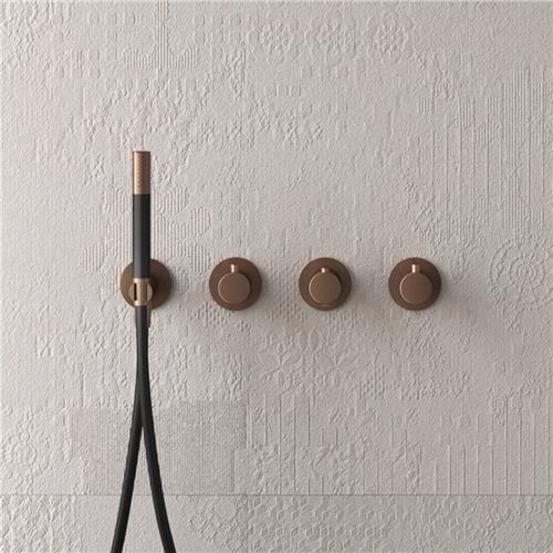 Hotbath Cobber afbouwdeel inbouw badendouche thermostaat met 2 stopkranen zonder uitloop geborsteld messing (goud)