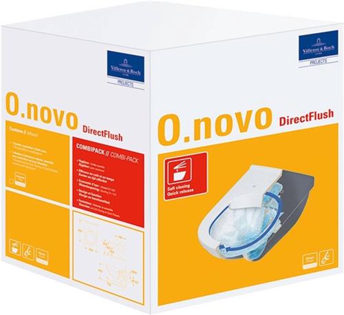 Villeroy & Boch O.novo wandcloset - directflush met zitting - softclose en quickrelease ceramic+ wit