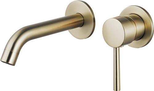 Fortifura Calvi Wastafelkraan - inbouw - met inbouwdeel - Geborsteld Messing PVD (Goud)