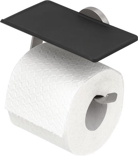 Tiger Noon - Wc rolhouder met planchet - Toiletrolhouder - Zonder boren - Boren of lijmen - RVS geborsteld