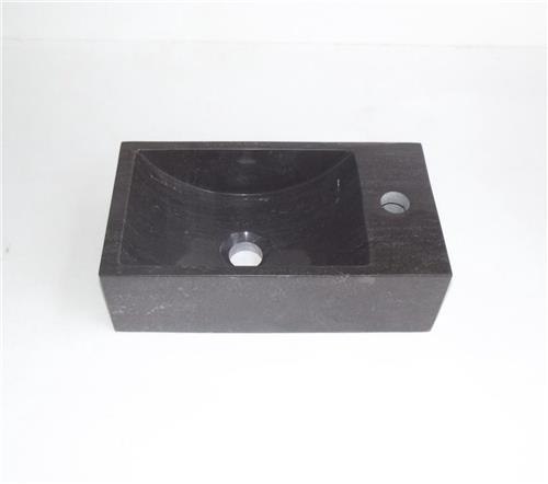 Plieger Stone fontein met kraangat rechts 40x22cm antraciet