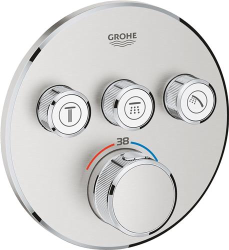 GROHE Grohtherm SmartControl Thermostatiche Douchekraan - Inbouw mengkraan - Met omstelling - Rond - RVS (supersteel)