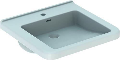 Geberit 300 Comfort Square rolstoelwastafel met kraangat met overloop 55x52.5x15.5cm wit