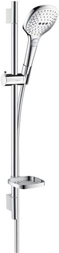 hansgrohe Raindance Select E doucheset 120 3jet met Unica'S Puro glijstang 65 cm en zeepschaal chroom