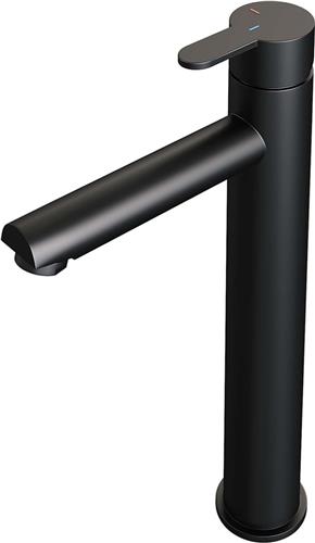 Brauer Black edition wastafelkraan opbouw verhoogd met type HD4 greep ColdStart mat zwart