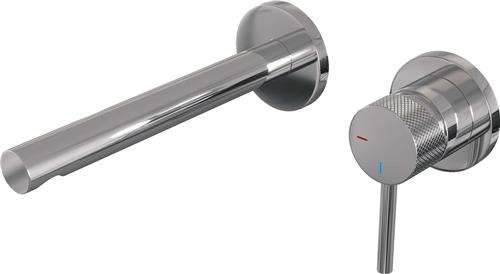 Brauer Chrome Carving - Wastafelkraan - Inbouw - Glans Chroom - 1 Greeps - Model A1 - Rechte Uitloop & Rozetten