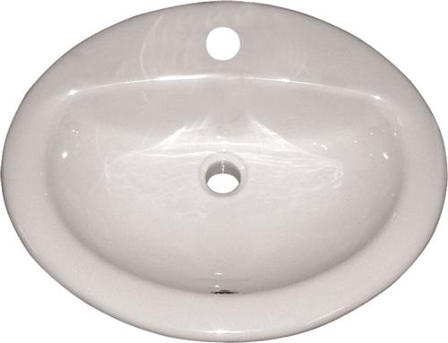 Wastafel VM Isifix Isicentro 51x44cm Porselein Inbouw Wit Met Overloop