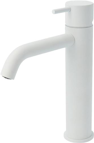 Wastafelmengkraan Hotbath Cobber 1-hendel Gebogen 21.6 cm Mat Wit