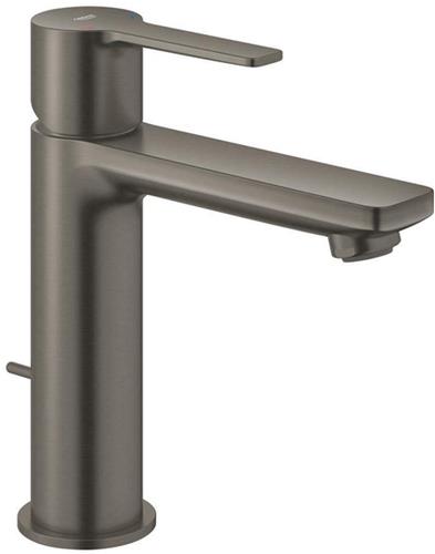 GROHE Lineare waterbesparende wastafelkraan s-size met waste brushed hard graphite