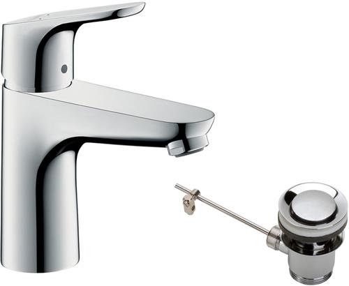 Hansgrohe Focus Wastafelkraan - Medium uitloop - Met wastegarnituur - Chroom